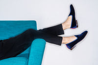 Navy Velvet Slipper