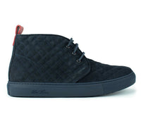 Navy Quilted Suede Chukka