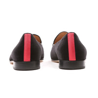 Black Velvet Italian Loafer with Black Tassel