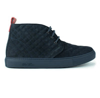 Navy Quilted Suede Chukka
