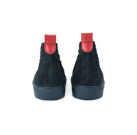 Navy Quilted Suede Chukka