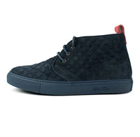 Navy Quilted Suede Chukka